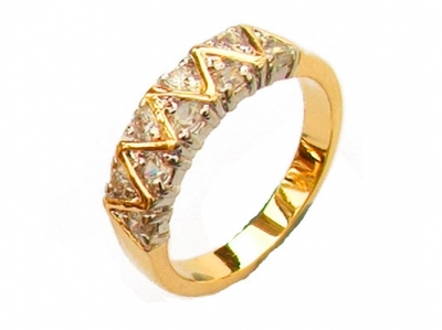 TWO-TONE GOLD-RHODIUM PLATED RING