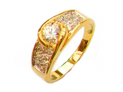 TWO-TONE GOLD-RHODIUM PLATED RING