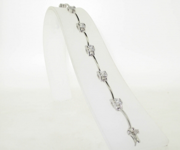 RHODIUM PLATED CZ BRACELET