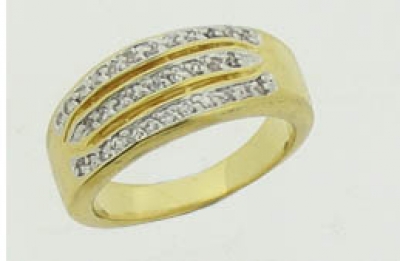 TWO-TONE GOLD-RHODIUM PLATED RING