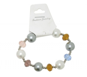 CRYSTAL AND PEARL BRACELETS.