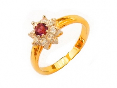 TWO-TONE GOLD-RHODIUM PLATED RING