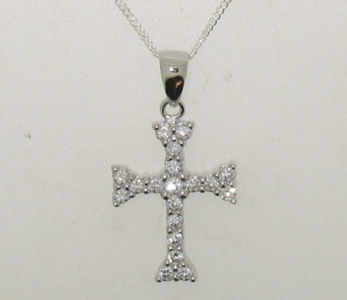 STERLING SILVER ANTIQUE STYLE CROSS.