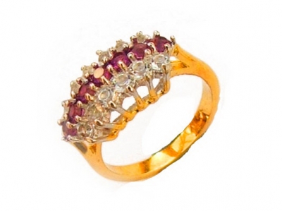 TWO-TONE GOLD-RHODIUM PLATED RING