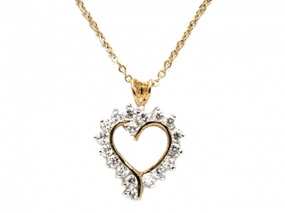 CLAW SET CZ HEART PENDANT