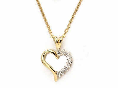 TAILORED/CZ HEART PENDANT.