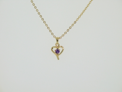 SMALL SINGLE CZ HEART PENDANT.