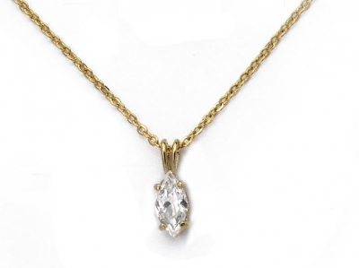 NAVETTE SOLITAIRE CZ PENDANT