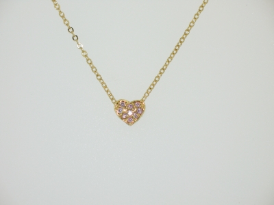 TINY SOLID HEART CZ PENDANT.