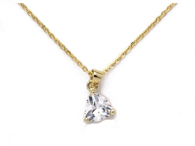 TRIANGULAR CZ PENDANT.