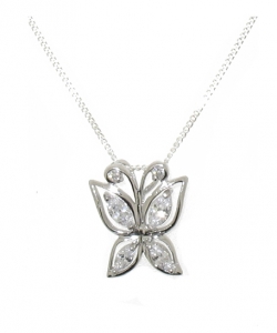 925 STERLING BUTTERFLY CZ PENDANT.