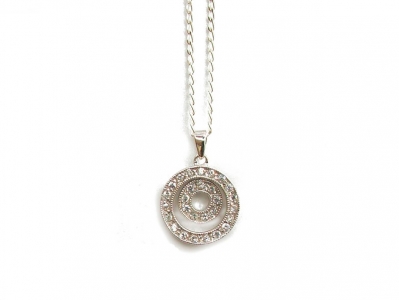 925 CIRCULAR CZ PENDANT.