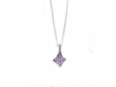 925 STERLING SILVER AMYTHEST CZ PENDANT.