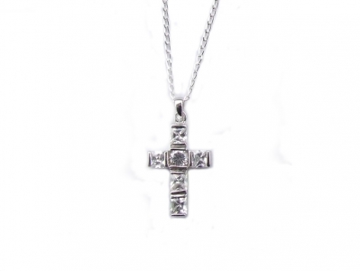 925 CZ CROSS PENDANT.
