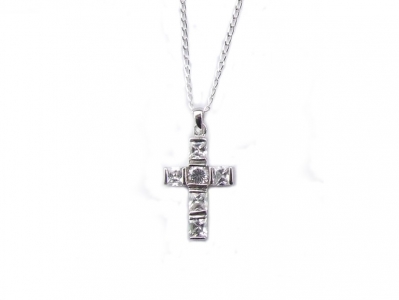 925 CZ CROSS PENDANT.