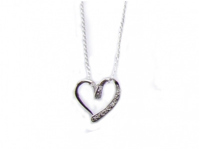 925 LARGE HEART CZ PENDANT..