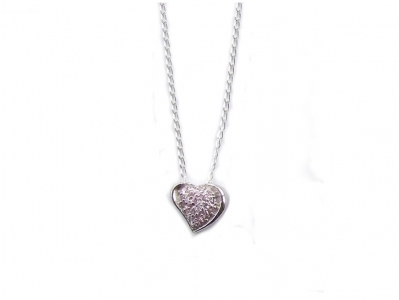 925 SOLID HEART CZ PENDANT.