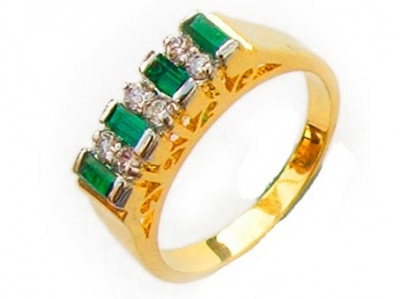 TWO-TONE GOLD-RHODIUM PLATED RING