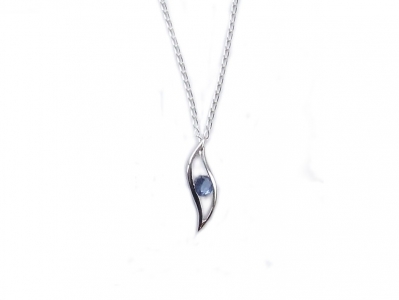 925 OPEN TEARDROP PENDANT WITH CZ.