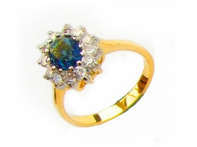 TWO-TONE GOLD-RHODIUM PLATED RING