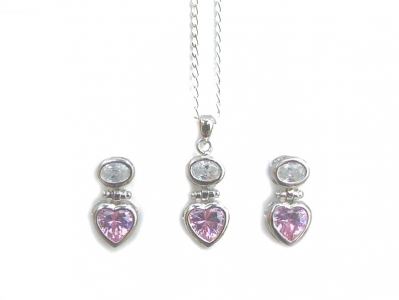 925 STERLING SILVER CZ SET..