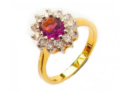 TWO-TONE GOLD-RHODIUM PLATED RING