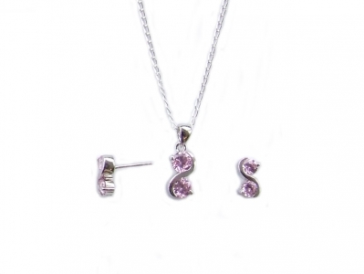 925 STERLING SILVER CZ SET.