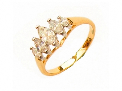 TWO-TONE GOLD-RHODIUM PLATED RING