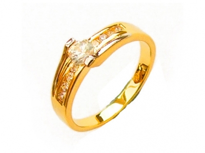 TWO-TONE GOLD-RHODIUM PLATED RING