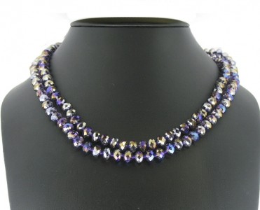 LONG CRYSTAL BEADED NECKLACES.