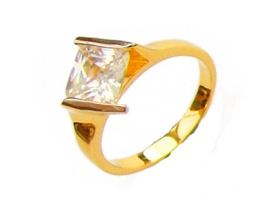 TWO-TONE GOLD-RHODIUM PLATED RING