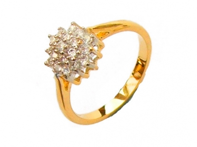 TWO-TONE GOLD-RHODIUM PLATED RING