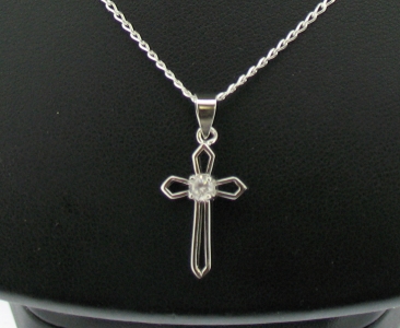 925 STERLING SILVER CROSS+CHAIN